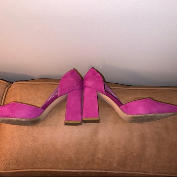 Women's Pink Suede Heels - Picture 6 of 10